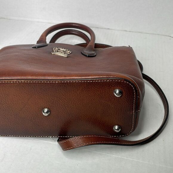 Pratesi Firenze Bruce Cognac Leather satchel shoulder bag - Picture 5 of 9